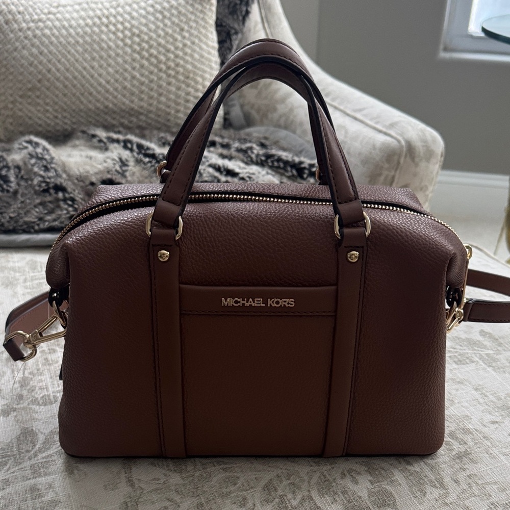 Michael Kors Tan Leather Duffel Bag